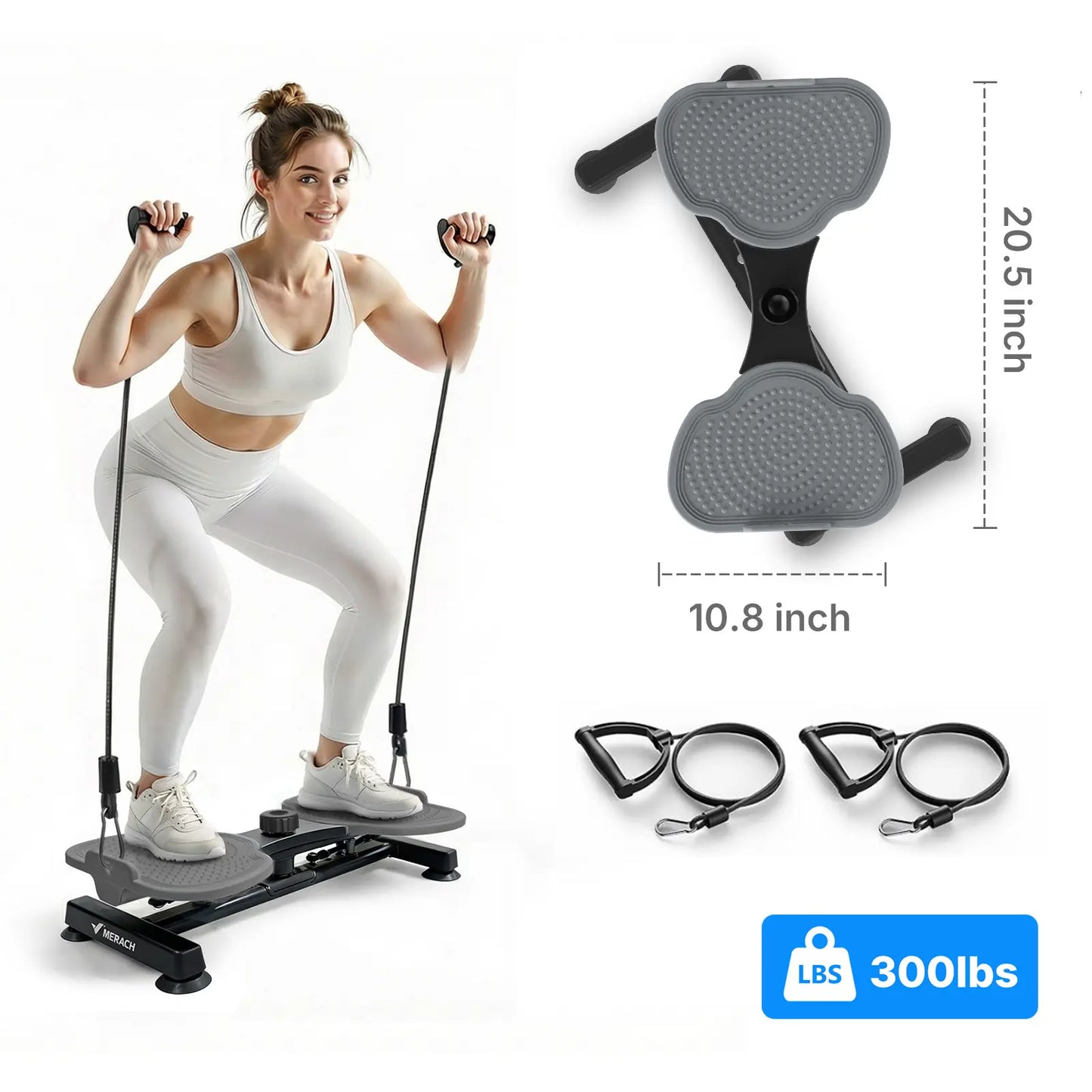 Merach Waist Twist Machine for Toned Abs - Non-Slip, Noise-Free Abdominal Roller Exercise Equipment
