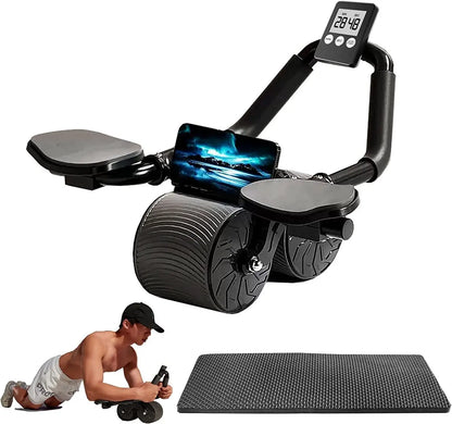 Ab Roller Wheel for Core Muscle Training - Automatic Rebound with Timer