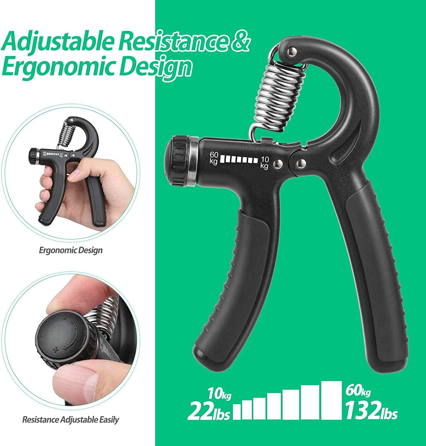 Adjustable Resistance Grip Strength Trainer for Forearm Development - Ideal for Musicians and Athletes