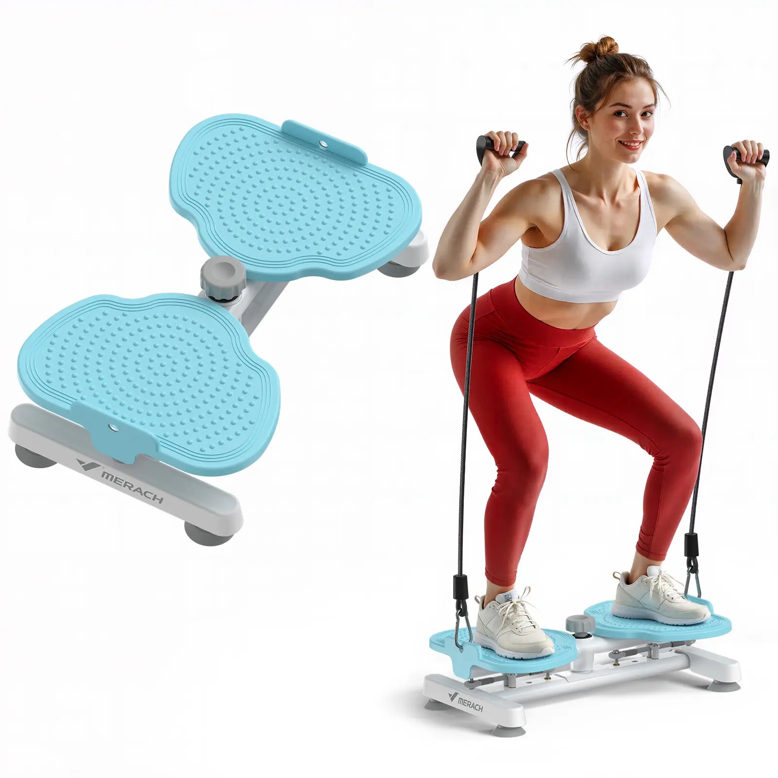Merach Waist Twist Machine for Toned Abs - Non-Slip, Noise-Free Abdominal Roller Exercise Equipment