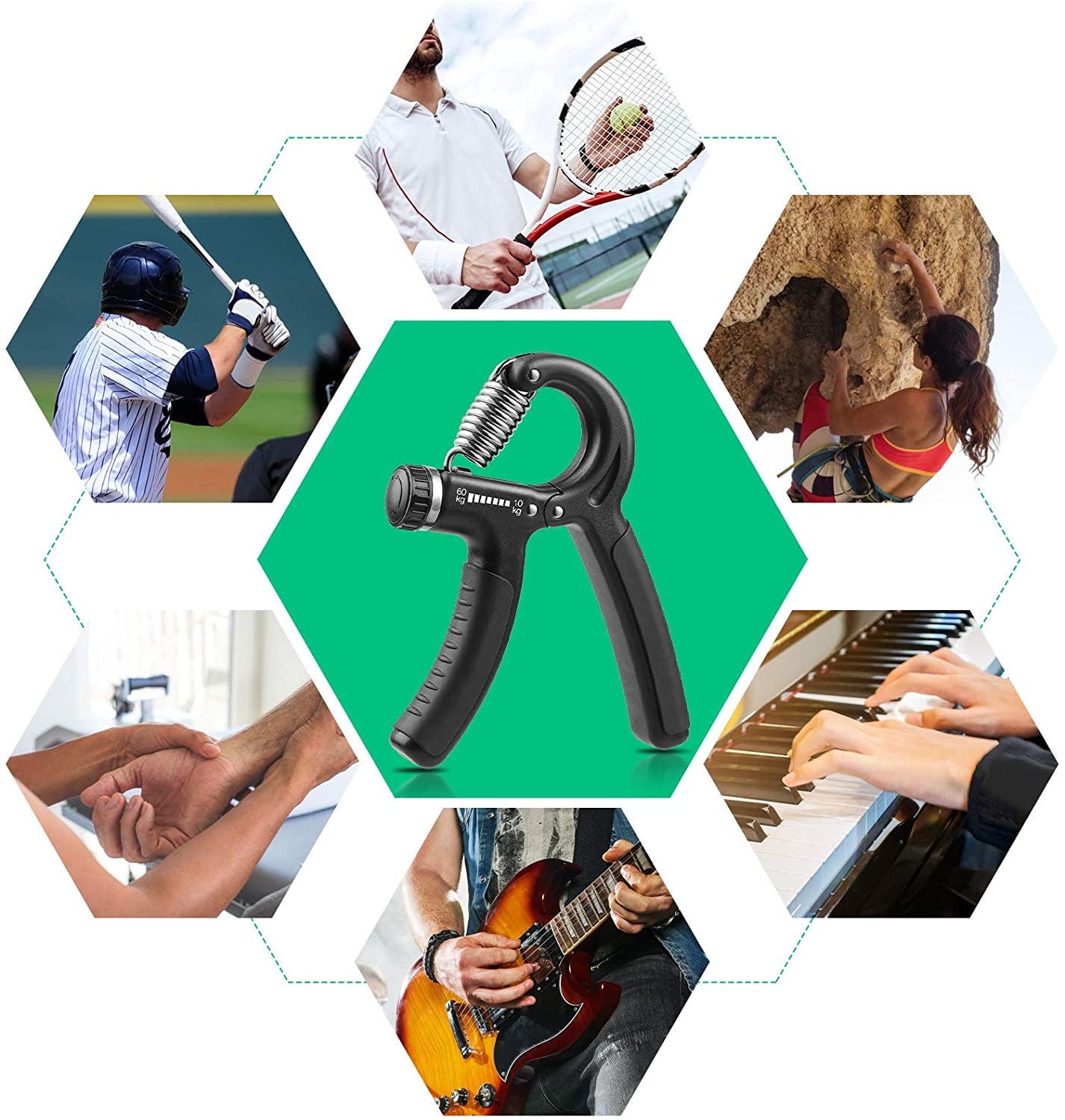 Adjustable Resistance Grip Strength Trainer for Forearm Development - Ideal for Musicians and Athletes