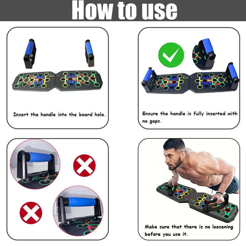 Upgraded Push-Up Training Board Set with 28 Holes, Portable Chest and Abdominal Muscle Workout Equipment for Men and Women, Ideal for Fitness Enthusiasts and Upper Body Strength Training
