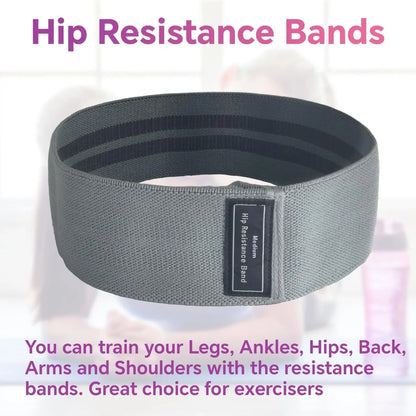 Set of 3 Resistance Bands with Storage Bag - Elastic Workout Bands for Hip, Thigh, and Glute Exercises