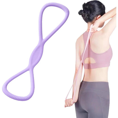 Figure 8 Resistance Silicone Tension Band with Handles for Comprehensive Fitness Training and Yoga Stretching, Ideal for Home and Gym Workouts