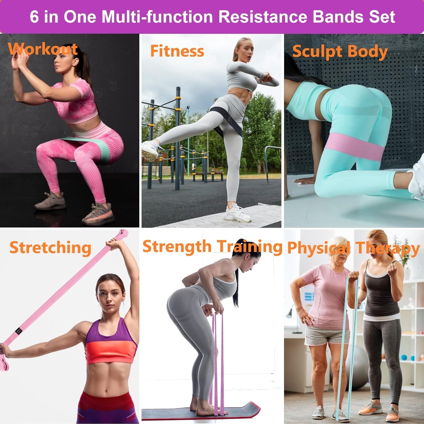 Fabric Resistance Bands for Exercise - 3 and 4 Level Booty Bands for Men and Women - Long Elastic Resistance Workout Bands