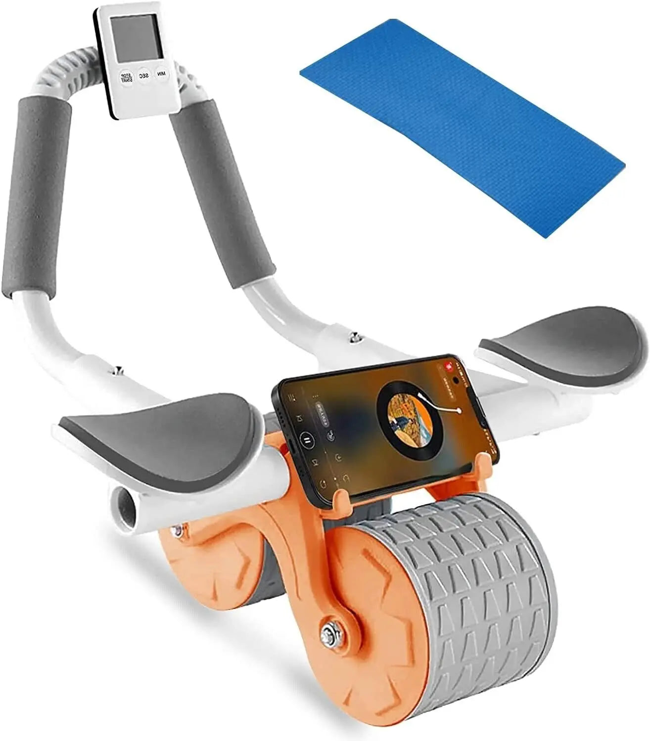 Ab Roller Wheel for Core Muscle Training - Automatic Rebound with Timer