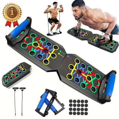 Upgraded Push-Up Training Board Set with 28 Holes, Portable Chest and Abdominal Muscle Workout Equipment for Men and Women, Ideal for Fitness Enthusiasts and Upper Body Strength Training