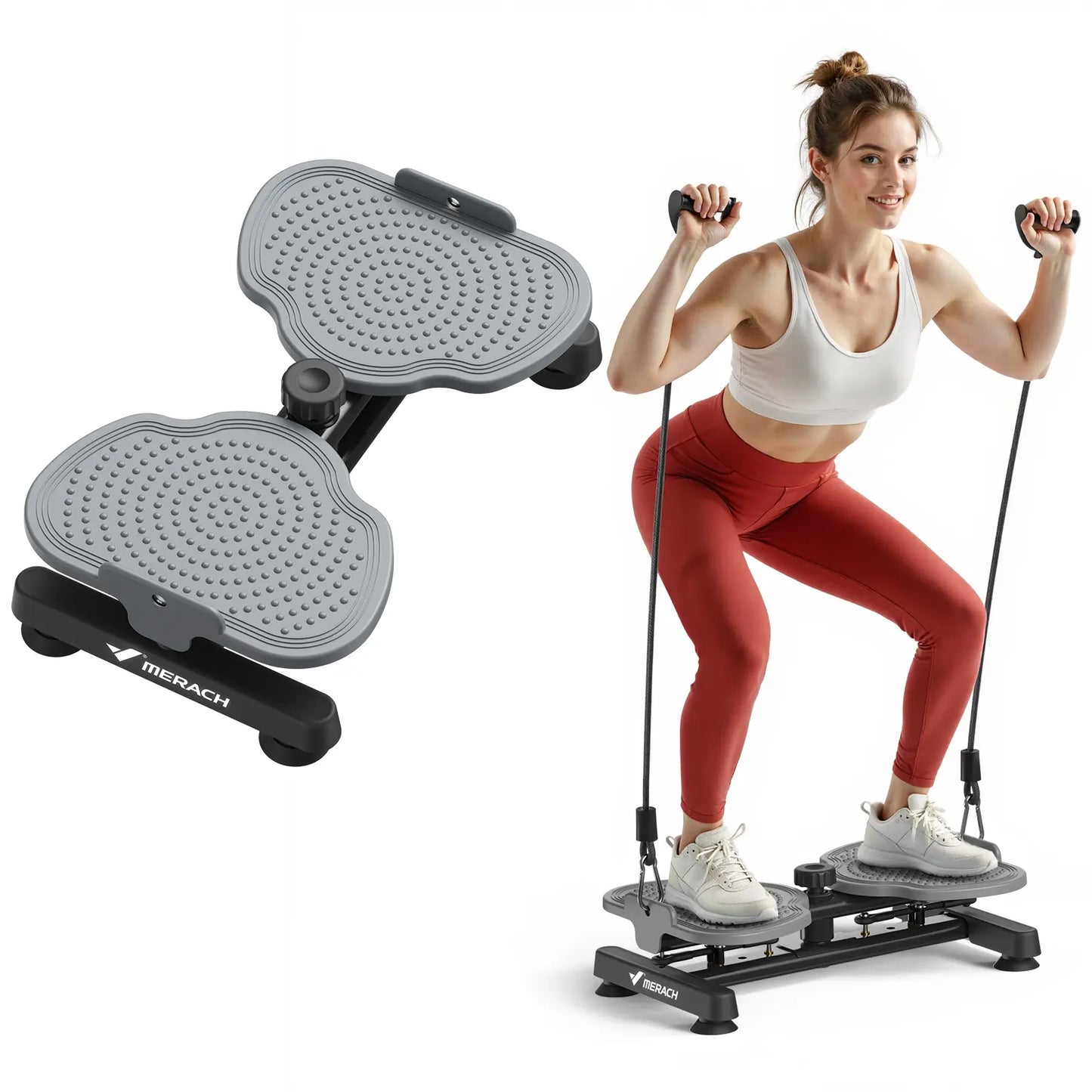 Merach Waist Twist Machine for Toned Abs - Non-Slip, Noise-Free Abdominal Roller Exercise Equipment