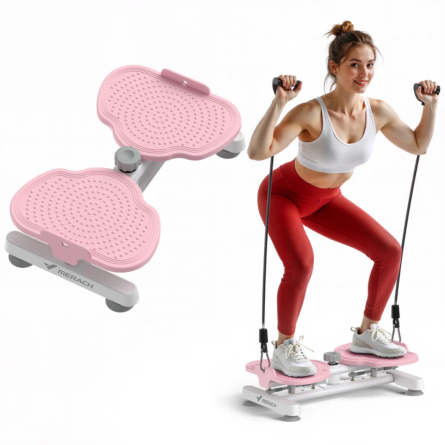 Merach Waist Twist Machine for Toned Abs - Non-Slip, Noise-Free Abdominal Roller Exercise Equipment