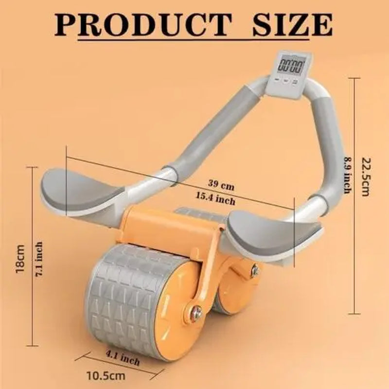 Ab Roller Wheel for Core Muscle Training - Automatic Rebound with Timer