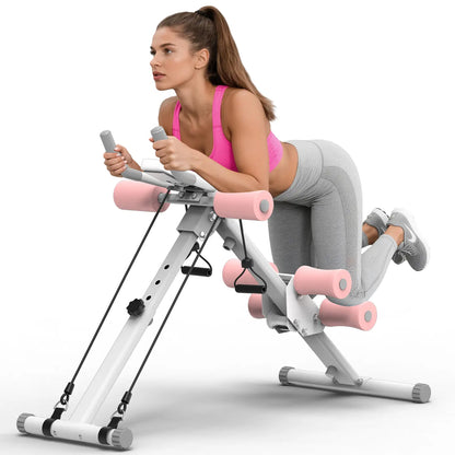 RELIFESPORTS Foldable Adjustable Ab Trainer - High-Capacity Abdominal Training Equipment with LCD Monitor, 5 Height Levels, 2 Incline Settings, Ideal for Home Fitness Beginners