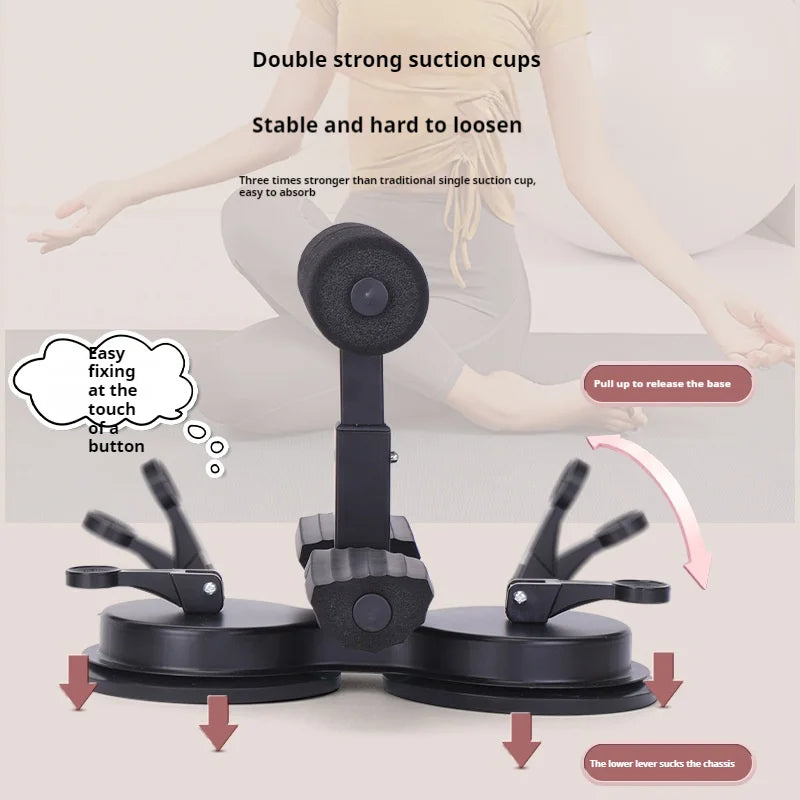 Gray Multi-Functional Adjustable Ab Training Device with Resistance Bands for Home and Gym Use
