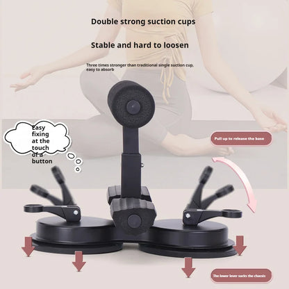 Gray Multi-Functional Adjustable Ab Training Device with Resistance Bands for Home and Gym Use