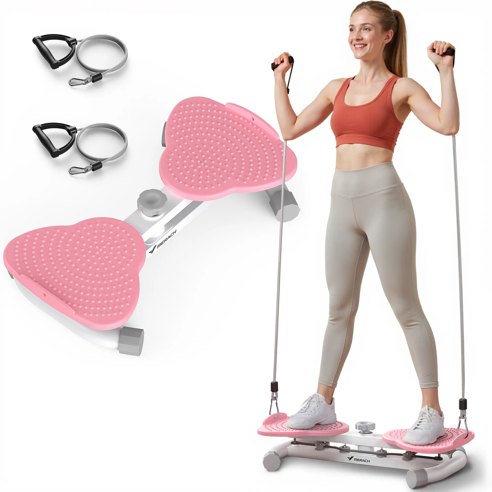 Merach Waist Twist Machine for Toned Abs - Non-Slip, Noise-Free Abdominal Roller Exercise Equipment