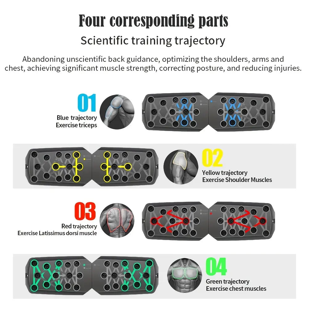 Upgraded Push-Up Training Board Set with 28 Holes, Portable Chest and Abdominal Muscle Workout Equipment for Men and Women, Ideal for Fitness Enthusiasts and Upper Body Strength Training