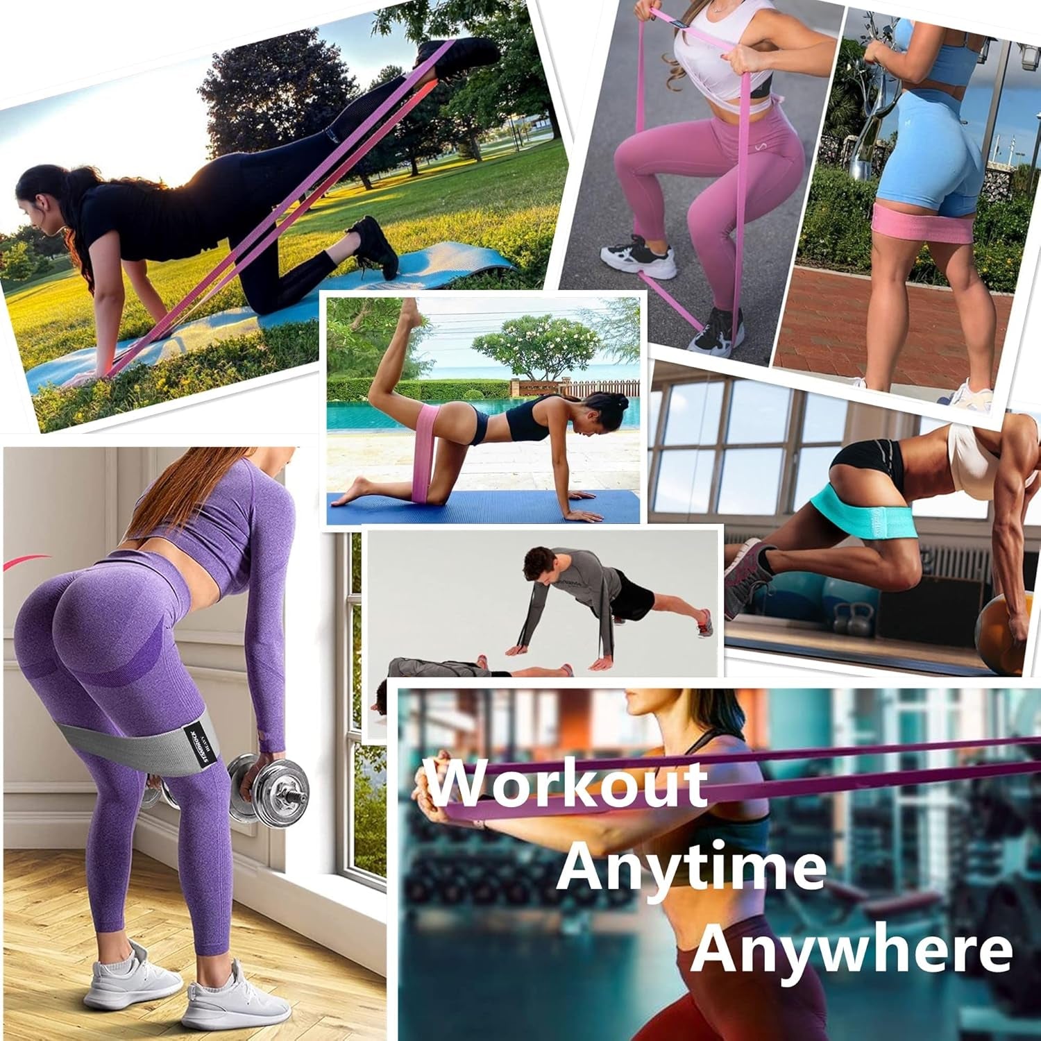 Fabric Resistance Bands for Exercise - 3 and 4 Level Booty Bands for Men and Women - Long Elastic Resistance Workout Bands
