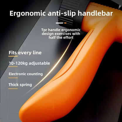 Adjustable Resistance Hand Grip Strength Trainer (11-220 lbs), Automatic Counter, Ergonomic Design for Forearm Strengthening, Ideal for Musicians, Athletes, and Injury Recovery