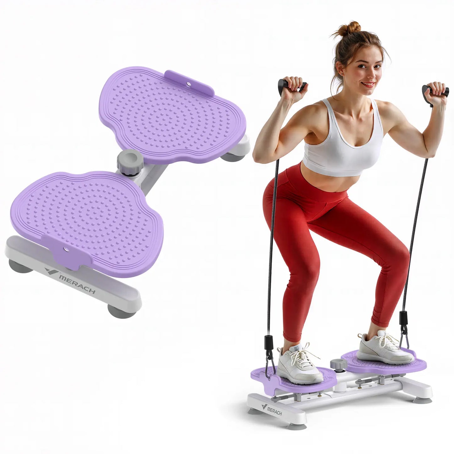 Merach Waist Twist Machine for Toned Abs - Non-Slip, Noise-Free Abdominal Roller Exercise Equipment