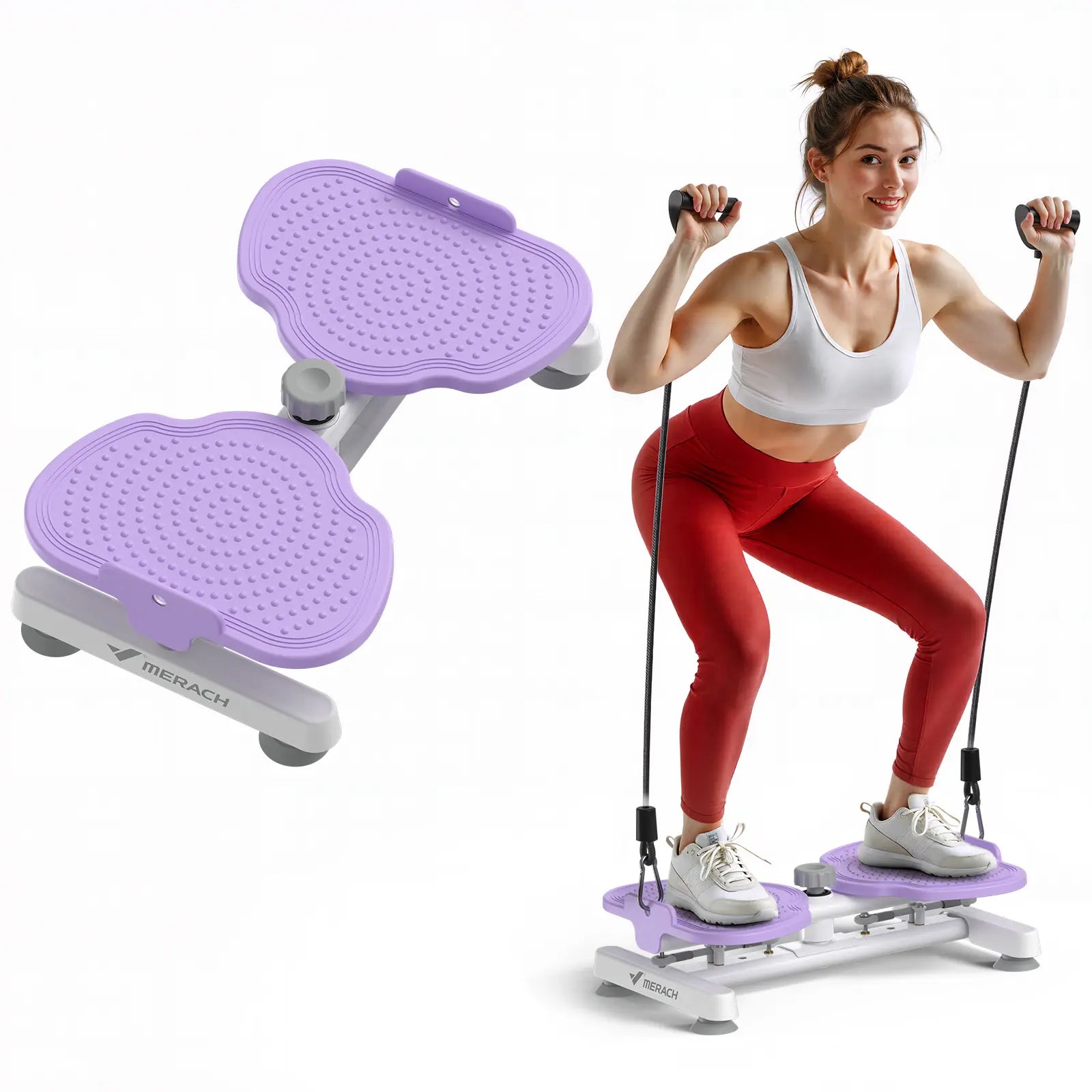 Merach Waist Twist Machine for Toned Abs - Non-Slip, Noise-Free Abdominal Roller Exercise Equipment