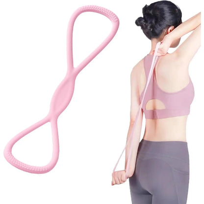 Figure 8 Resistance Silicone Tension Band with Handles for Comprehensive Fitness Training and Yoga Stretching, Ideal for Home and Gym Workouts