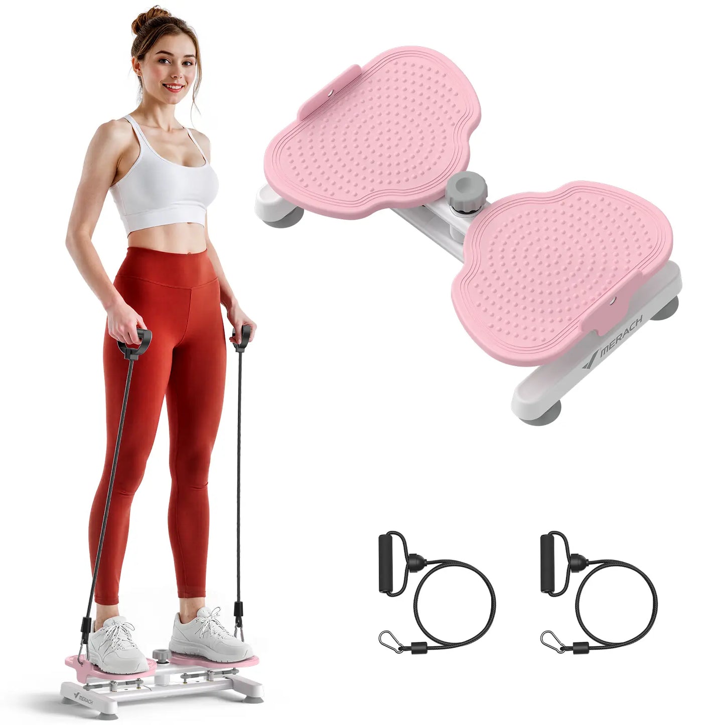 Merach Waist Twist Machine for Toned Abs - Non-Slip, Noise-Free Abdominal Roller Exercise Equipment
