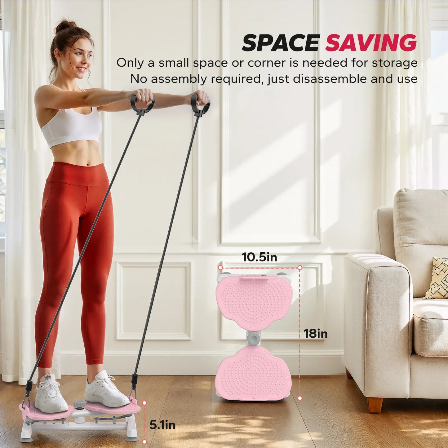 Merach Waist Twist Machine for Toned Abs - Non-Slip, Noise-Free Abdominal Roller Exercise Equipment