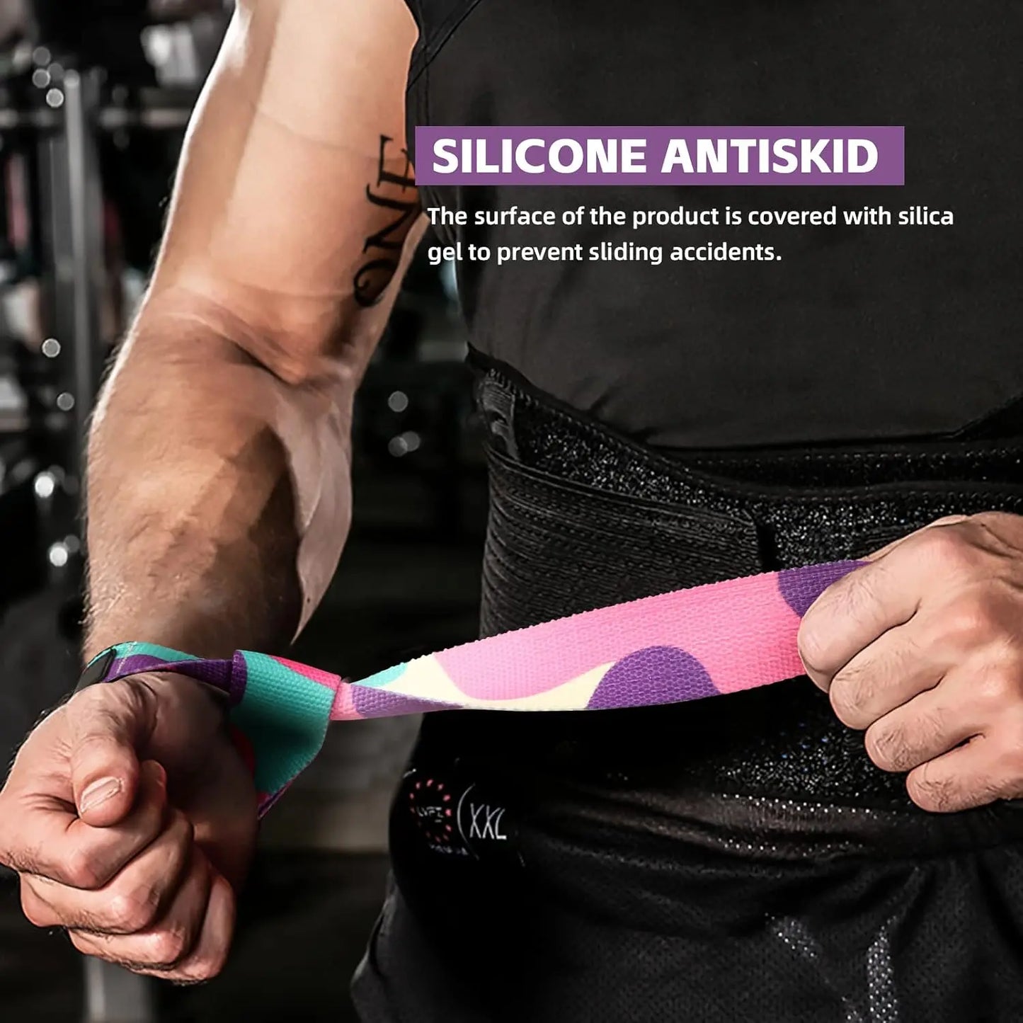 Professional Non-Slip Silicone Deadlift Straps with Wrist Support for Enhanced Strength Training and Gym Workouts for All Fitness Levels