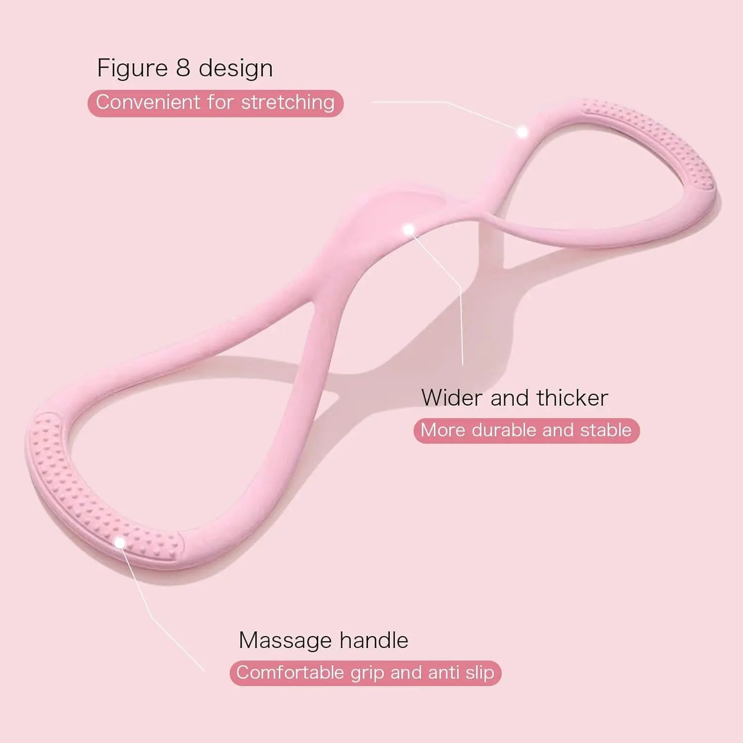 Figure 8 Resistance Silicone Tension Band with Handles for Comprehensive Fitness Training and Yoga Stretching, Ideal for Home and Gym Workouts