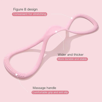 Figure 8 Resistance Silicone Tension Band with Handles for Comprehensive Fitness Training and Yoga Stretching, Ideal for Home and Gym Workouts