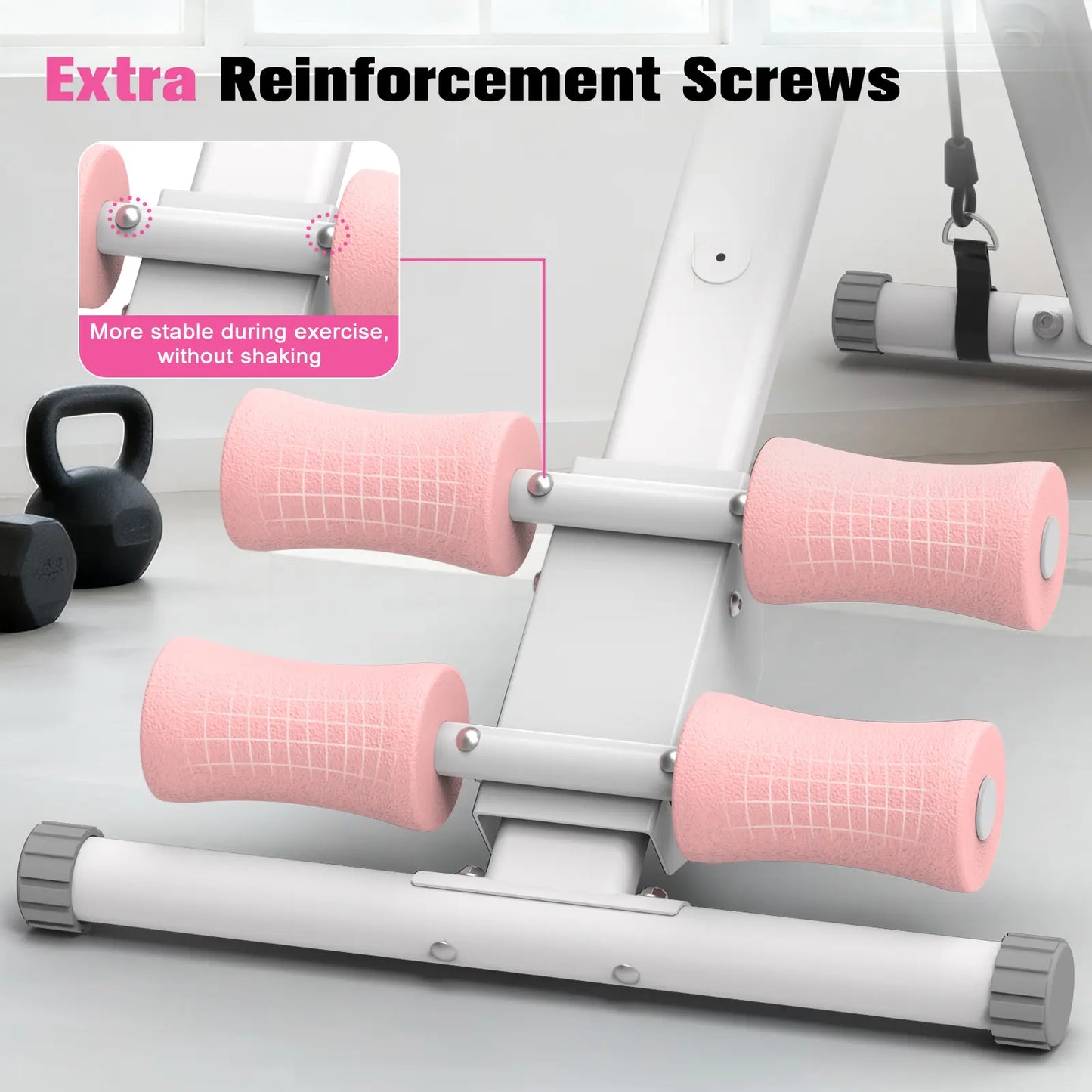 RELIFESPORTS Foldable Adjustable Ab Trainer - High-Capacity Abdominal Training Equipment with LCD Monitor, 5 Height Levels, 2 Incline Settings, Ideal for Home Fitness Beginners